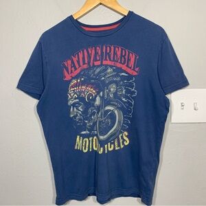 Native Rebel Motorcycles Biker Blue Tee Size‎ Medium